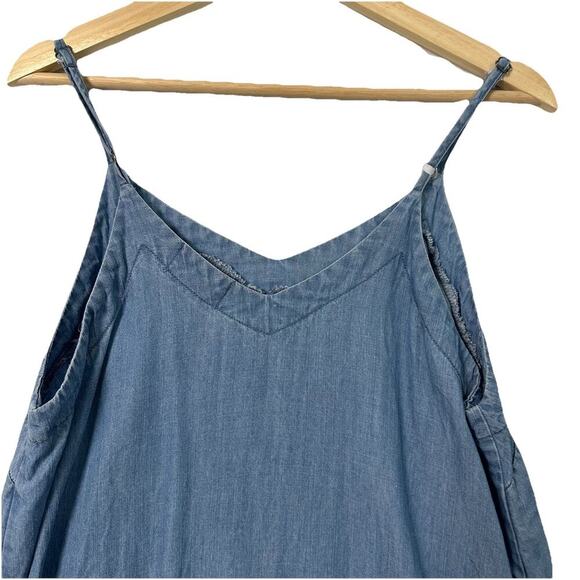Universal Thread Chambray Midi Maxi Dress Womens L Blue Belted Strappy Y2K - Picture 7 of 13